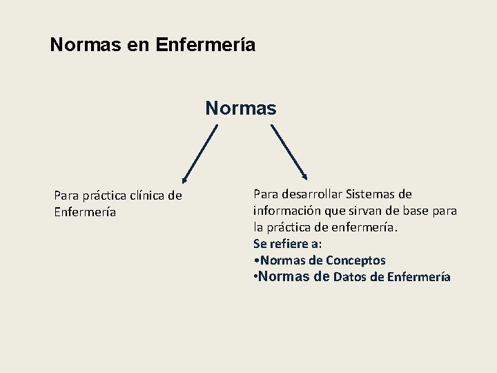 Normas en Enfermería Normas Para práctica clínica de Enfermería Para desarrollar Sistemas de información