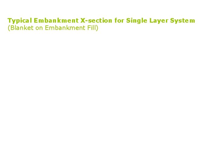 Typical Embankment X-section for Single Layer System (Blanket on Embankment Fill) Typical Embankment X-section for Single Layer System (Blanket on Embankment Fill)