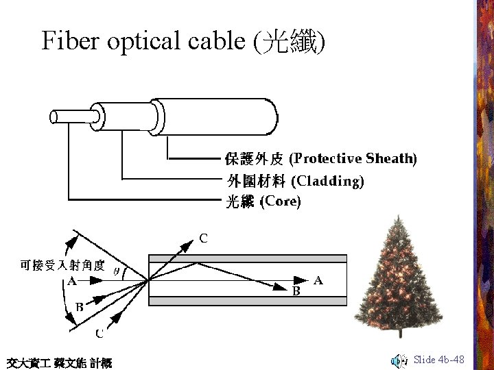 Fiber optical cable (光纖) 交大資 蔡文能 計概 Slide 4 b-48 