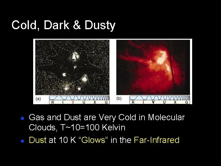 Cold, Dark & Dusty l l Gas and Dust are Very Cold in Molecular