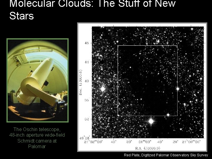 Molecular Clouds: The Stuff of New Stars The Oschin telescope, 48 -inch aperture wide-field