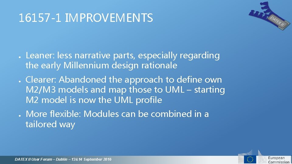 16157 -1 IMPROVEMENTS ● ● ● Leaner: less narrative parts, especially regarding the early 16157 -1 IMPROVEMENTS ● ● ● Leaner: less narrative parts, especially regarding the early