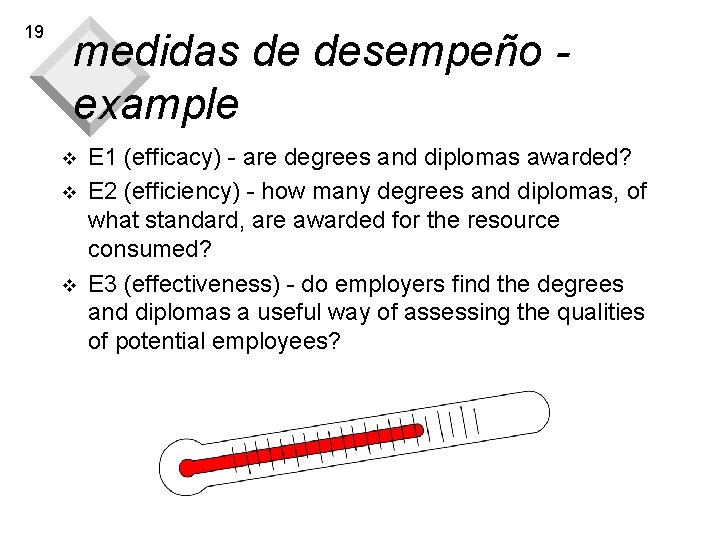 19 medidas de desempeño example v v v E 1 (efficacy) - are degrees 19 medidas de desempeño example v v v E 1 (efficacy) - are degrees