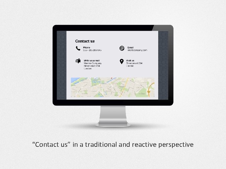 “Contact us” in a traditional and reactive perspective 
