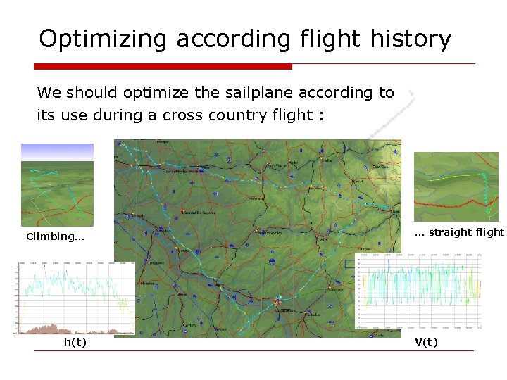 Optimizing according flight history We should optimize the sailplane according to its use during Optimizing according flight history We should optimize the sailplane according to its use during