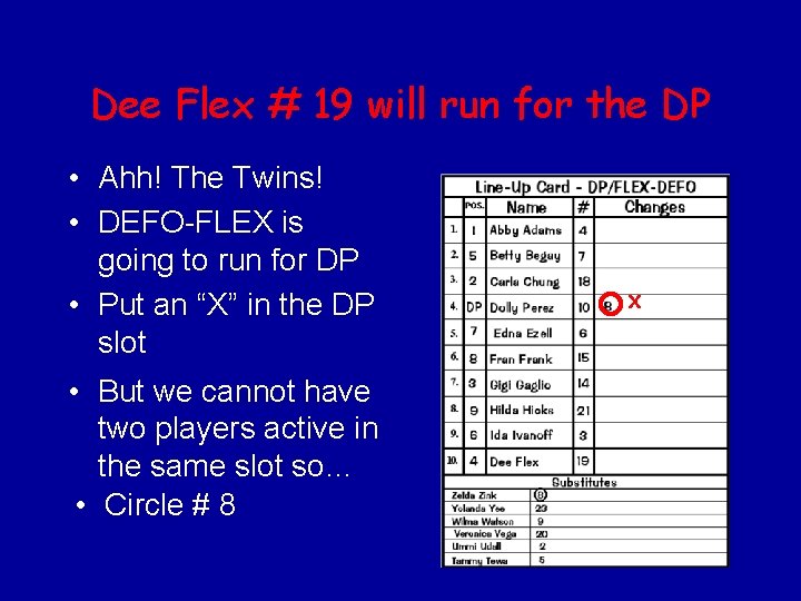 Dee Flex # 19 will run for the DP • Ahh! The Twins! •