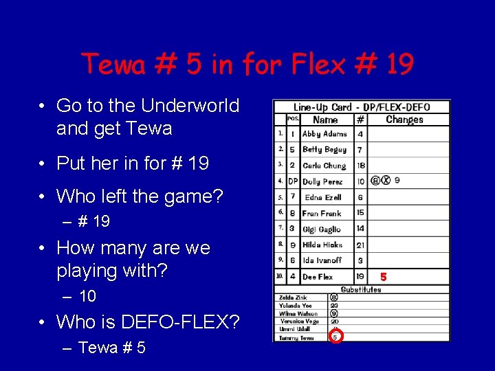 Tewa # 5 in for Flex # 19 • Go to the Underworld and