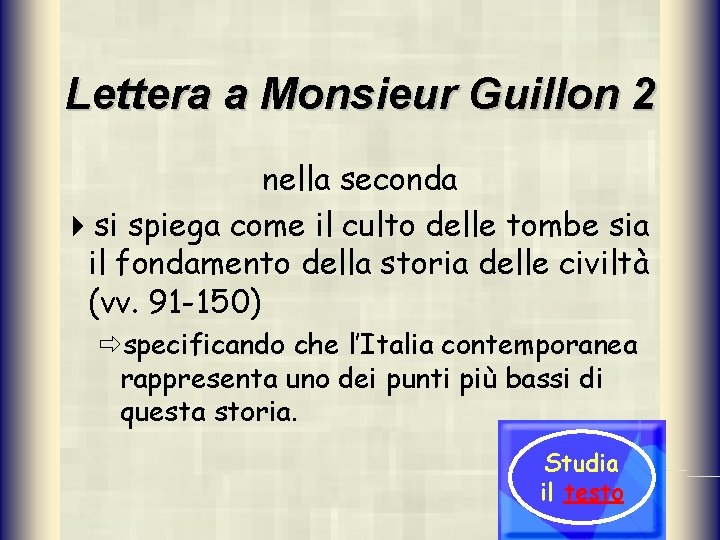 Lettera a Monsieur Guillon 2 nella seconda 4 si spiega come il culto delle