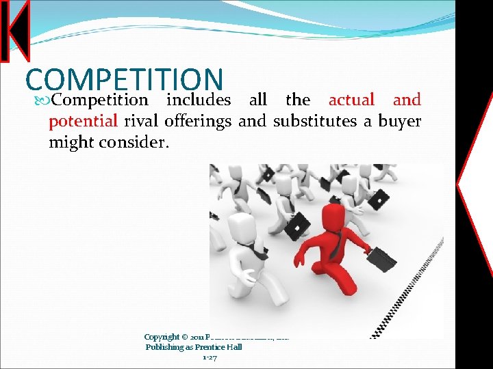 COMPETITION Competition includes all the actual and potential rival offerings and substitutes a buyer