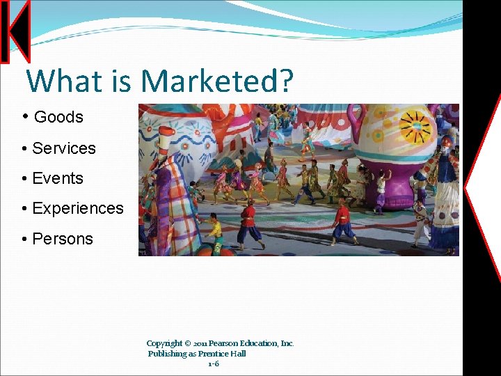 What is Marketed? • Goods • Services • Events • Experiences • Persons Copyright