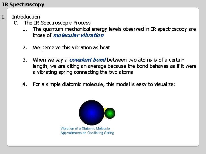 IR Spectroscopy I. Introduction C. The IR Spectroscopic Process 1. The quantum mechanical energy