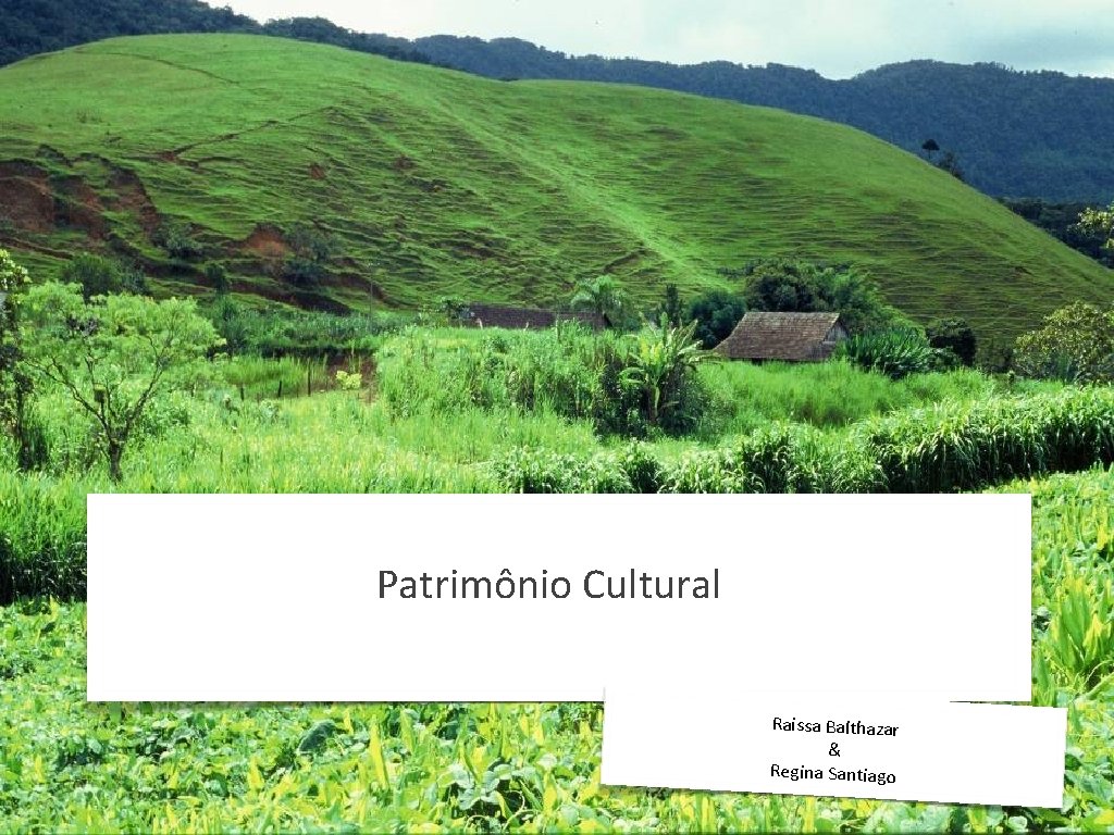 Patrimônio Cultural Raissa Balthazar & Regina Santiago 