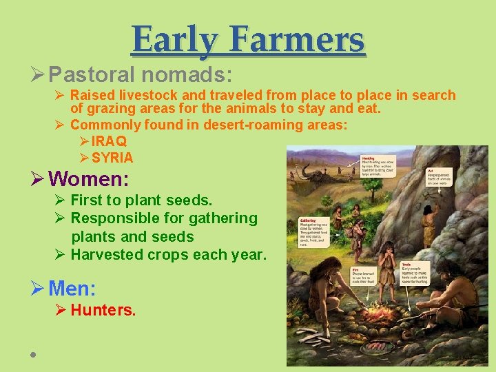 Early Farmers Ø Pastoral nomads: Ø Raised livestock and traveled from place to place