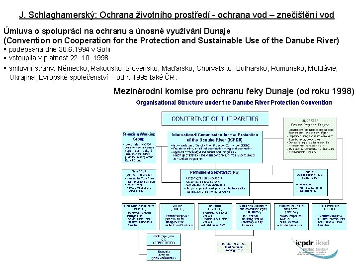 J. Schlaghamerský: Ochrana životního prostředí - ochrana vod – znečištění vod Úmluva o spolupráci