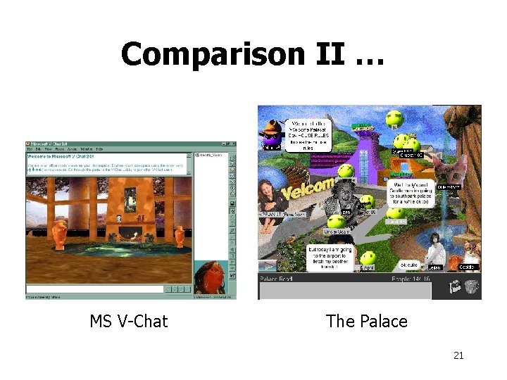 Comparison II … MS V-Chat The Palace 21 