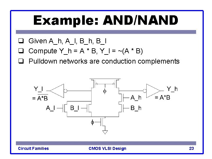 Example: AND/NAND q Given A_h, A_l, B_h, B_l q Compute Y_h = A *