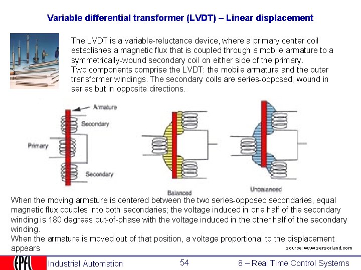 Variable differential transformer (LVDT) – Linear displacement The LVDT is a variable-reluctance device, where