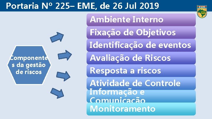 Portaria Nº 225– EME, de 26 Jul 2019 Ambiente Interno Fixação de Objetivos Identificação