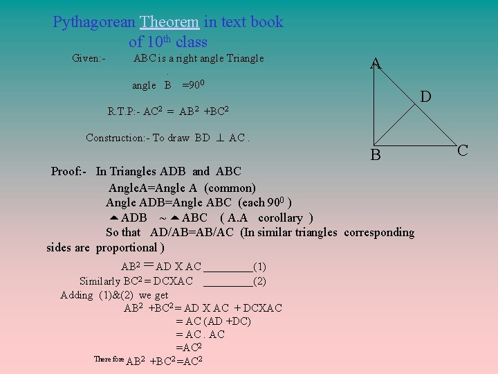 converse of pythagoras theorem class 10th