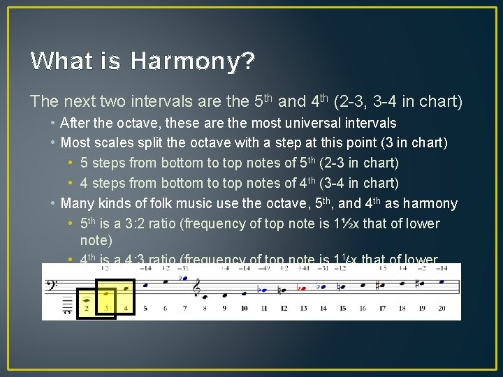 What is Harmony? The next two intervals are the 5 th and 4 th