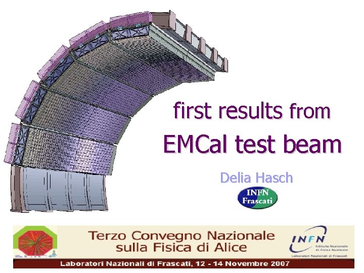 first results from EMCal test beam Delia Hasch 