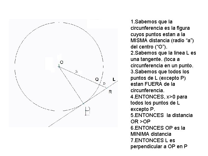 1. Sabemos que la circunferencia es la figura cuyos puntos estan a la MISMA