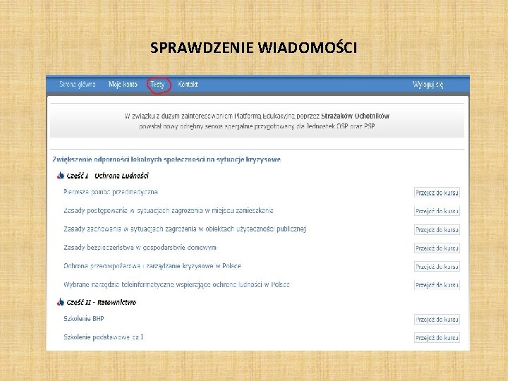 SPRAWDZENIE WIADOMOŚCI 