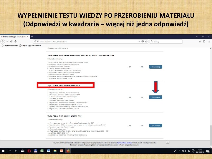 WYPEŁNIENIE TESTU WIEDZY PO PRZEROBIENIU MATERIAŁU (Odpowiedzi w kwadracie – więcej niż jedna odpowiedź)