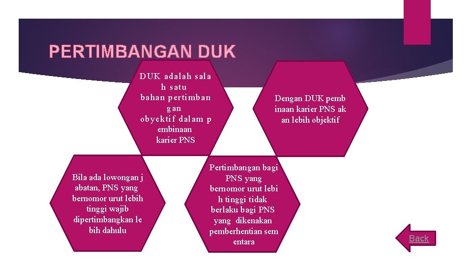 PERTIMBANGAN DUK adalah sala h satu bahan pertimban gan obyektif dalam p embinaan karier