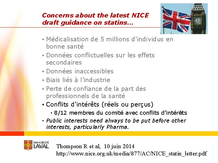 Concerns about the latest NICE draft guidance on statins… • Médicalisation de 5 millions