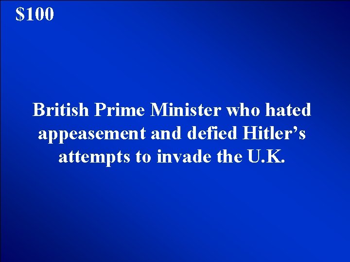 © Mark E. Damon - All Rights Reserved $100 British Prime Minister who hated