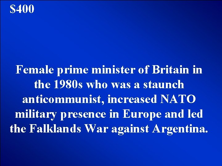 © Mark E. Damon - All Rights Reserved $400 Female prime minister of Britain