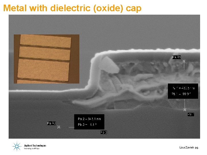 Metal with dielectric (oxide) cap Lisa Zavieh pg. 