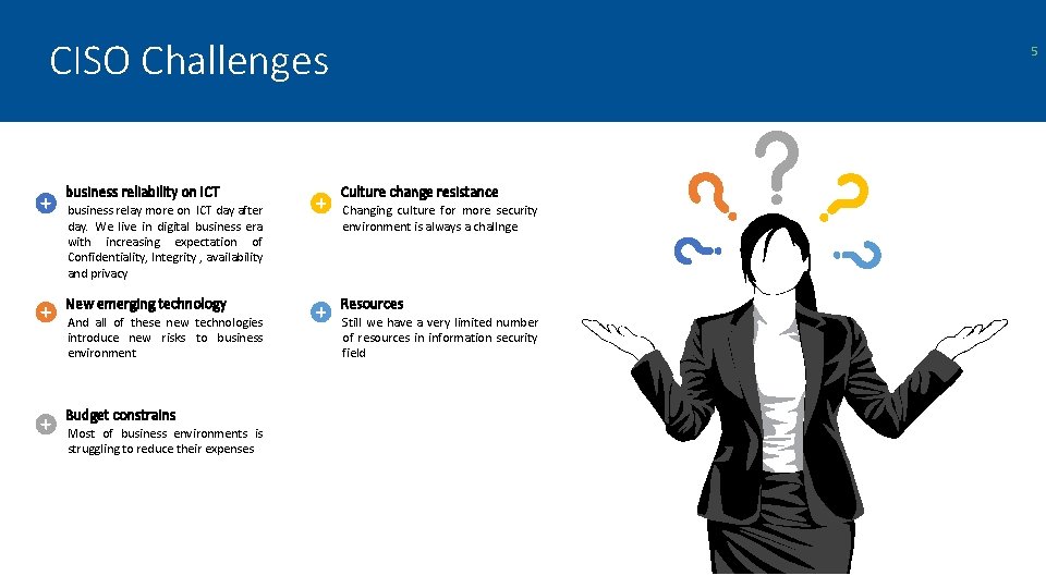CISO Challenges 5 business reliability on ICT Culture change resistance business relay more on CISO Challenges 5 business reliability on ICT Culture change resistance business relay more on