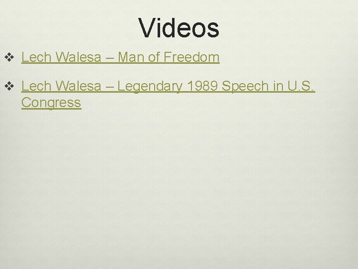 Videos v Lech Walesa – Man of Freedom v Lech Walesa – Legendary 1989