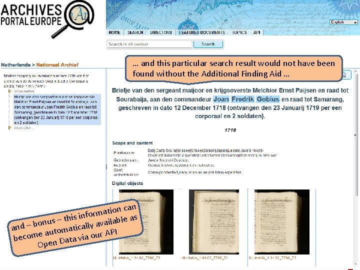 … and this particular search result would not have been found without the Additional … and this particular search result would not have been found without the Additional