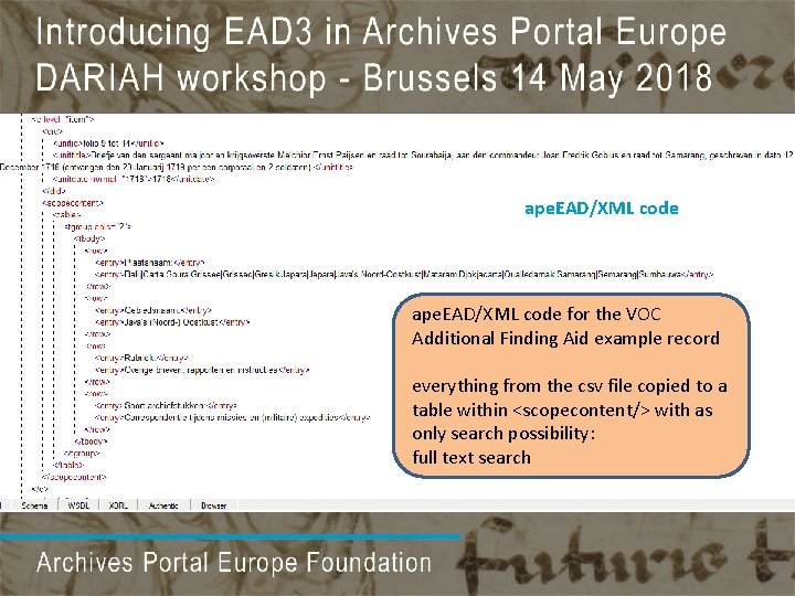 ape. EAD/XML code for the VOC Additional Finding Aid example record everything from the ape. EAD/XML code for the VOC Additional Finding Aid example record everything from the