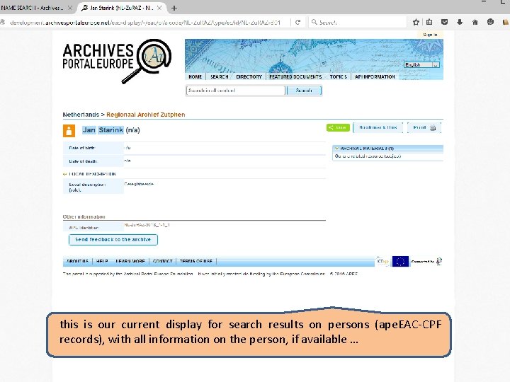 this is our current display for search results on persons (ape. EAC-CPF records), with this is our current display for search results on persons (ape. EAC-CPF records), with