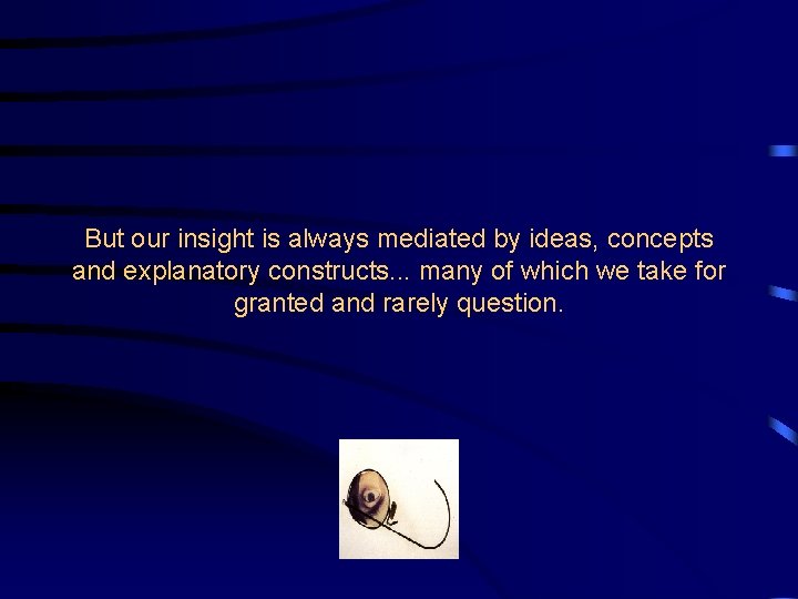 But our insight is always mediated by ideas, concepts and explanatory constructs. . .