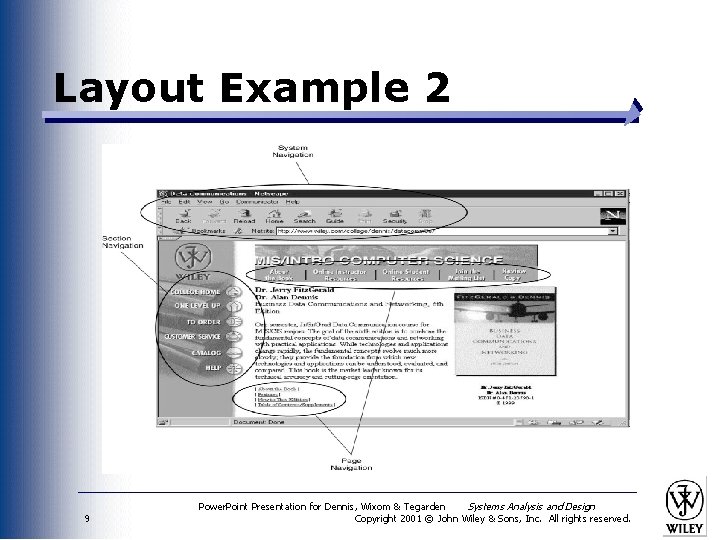 Layout Example 2 9 Power. Point Presentation for Dennis, Wixom & Tegarden Systems Analysis