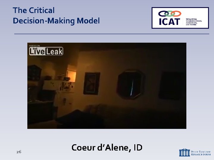 The Critical Decision-Making Model 26 Coeur d’Alene, ID 