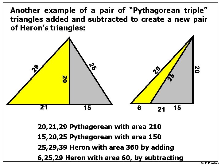 Another example of a pair of “Pythagorean triple” triangles added and subtracted to create