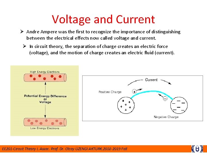 Voltage and Current Ø Andre Ampere was the first to recognize the importance of