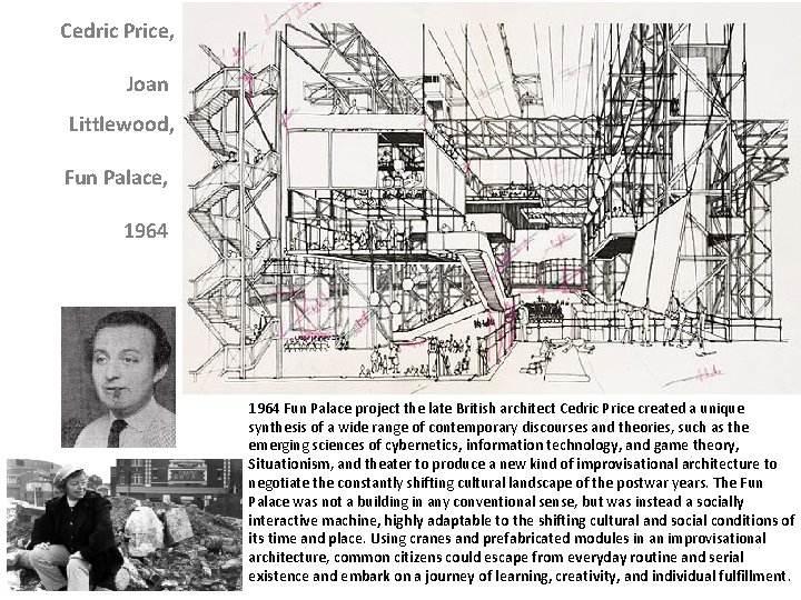 Cedric Price, Joan Littlewood, Fun Palace, 1964 Fun Palace project the late British architect Cedric Price, Joan Littlewood, Fun Palace, 1964 Fun Palace project the late British architect