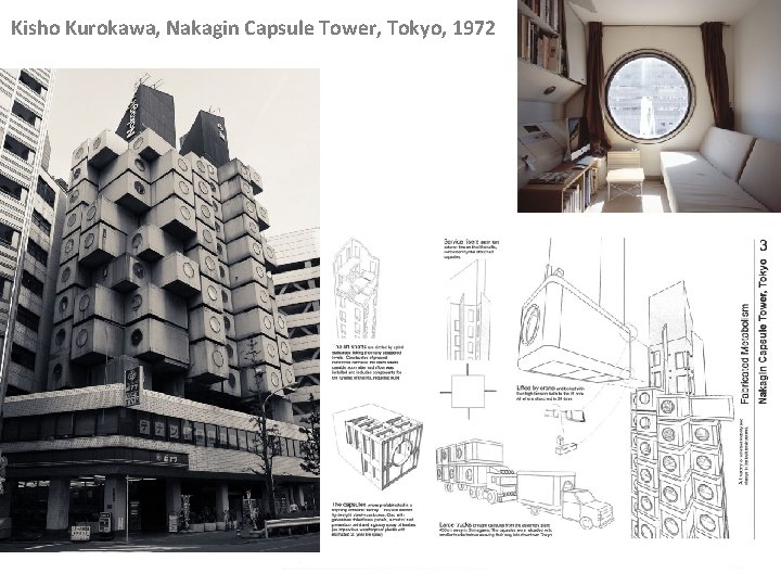 Kisho Kurokawa, Nakagin Capsule Tower, Tokyo, 1972 Kisho Kurokawa, Nakagin Capsule Tower, Tokyo, 1972