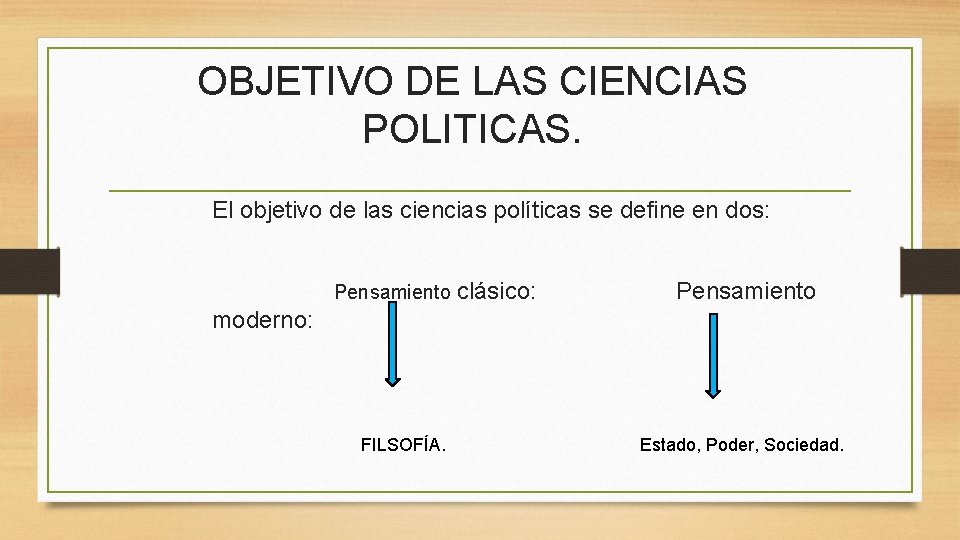 OBJETIVO DE LAS CIENCIAS POLITICAS. El objetivo de las ciencias políticas se define en