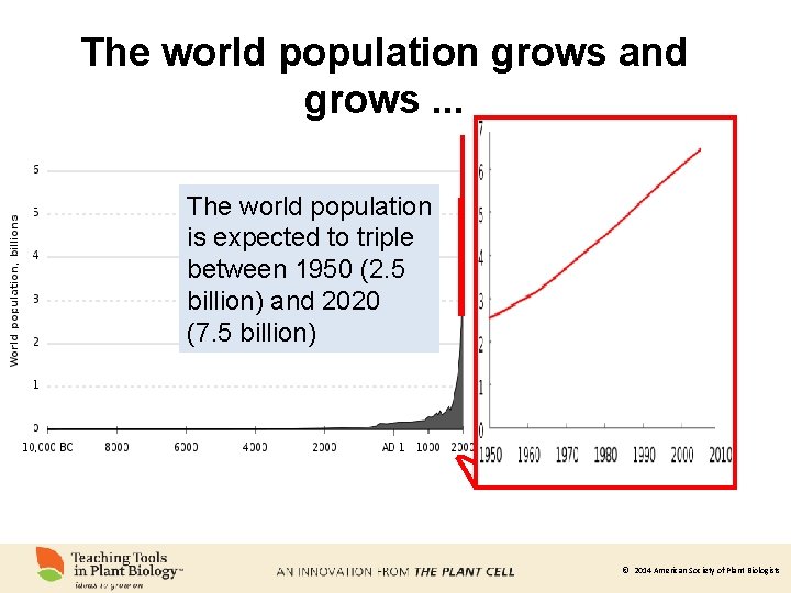 The world population grows and grows. . . The world population is expected to