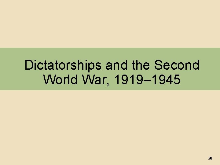 Dictatorships and the Second World War, 1919– 1945 28 