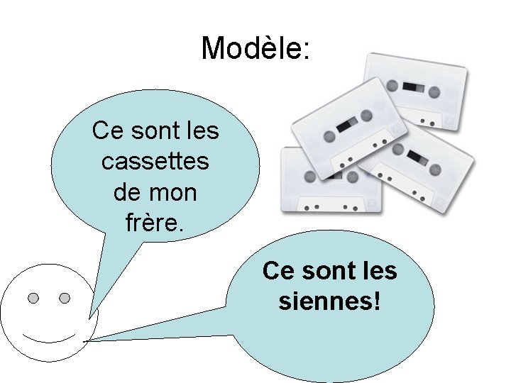 Modèle: Ce sont les cassettes de mon frère. Ce sont les siennes! 