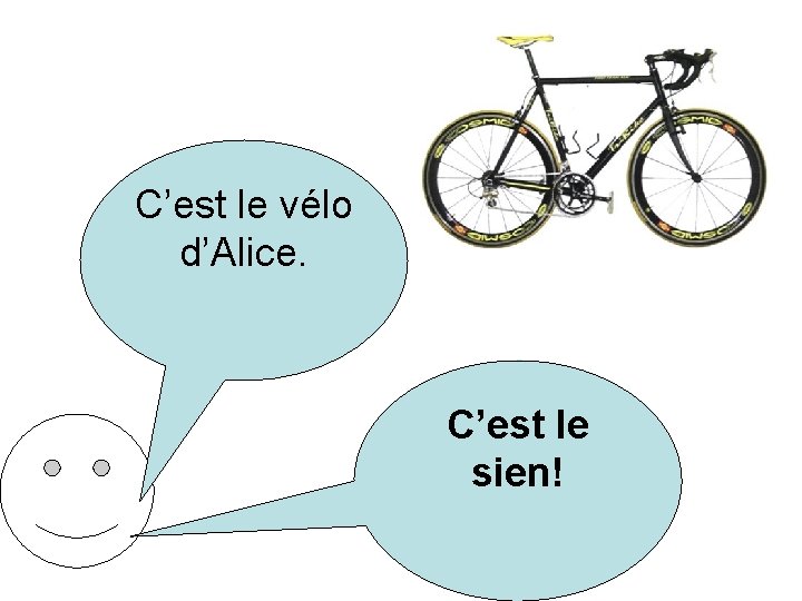 C’est le vélo d’Alice. C’est le sien! 